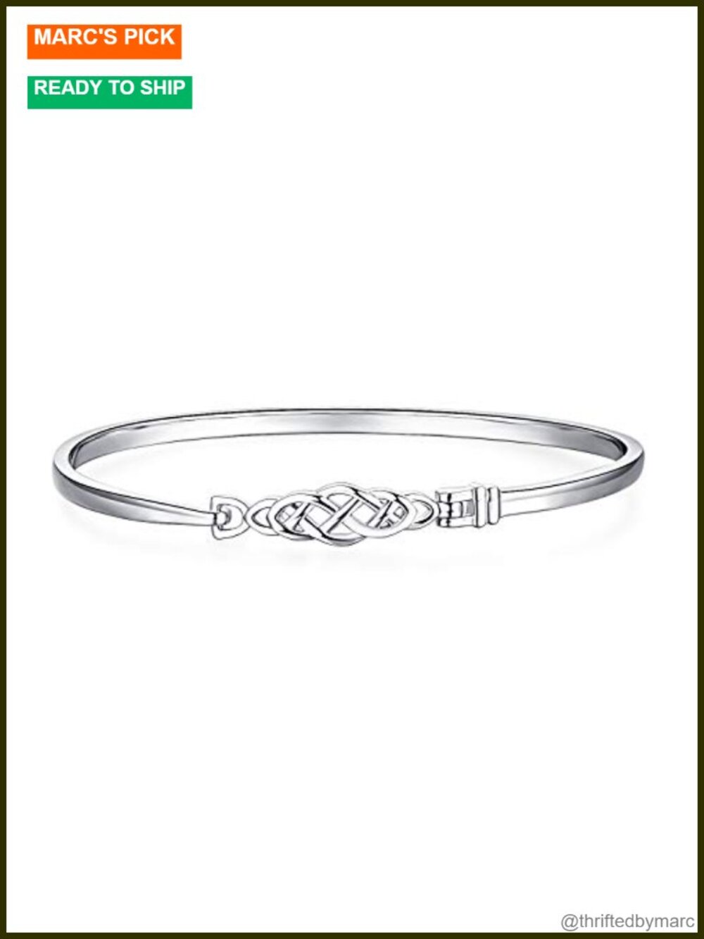 Sterling Silver Celtic Love Knot Bangle Bracelet Women